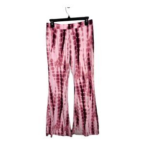 Shosho pink tie dye flare pants